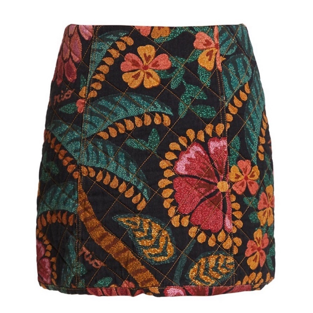 Farm Rio Quilted Mini Skirt Floral NWT